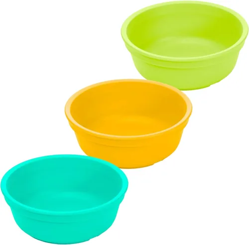 Re Play - Tazones de plástico reutilizables de 12 onzas, paquete de 3 sin tapa, aptos para lavavajillas y microondas para aperitivos y cenas