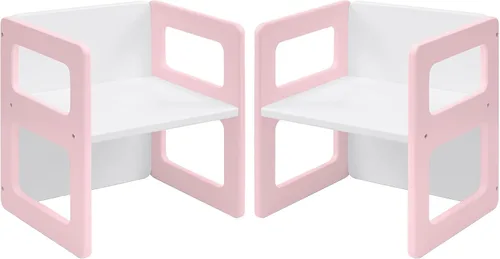 Miniatura 13 de FUNLIO Silla de destete Montessori de altura ajustable para edades de 1 a 3 años, silla de madera maciza de calidad, para comer, leer, jugar, blanco