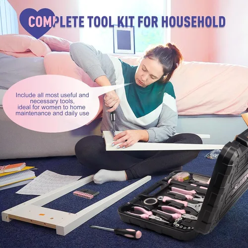 Miniatura 5 de Sundpey Kit de herramientas para el hogar, 148 piezas, juego de herramientas portátiles de reparación manual básica con estuche, destornillador
