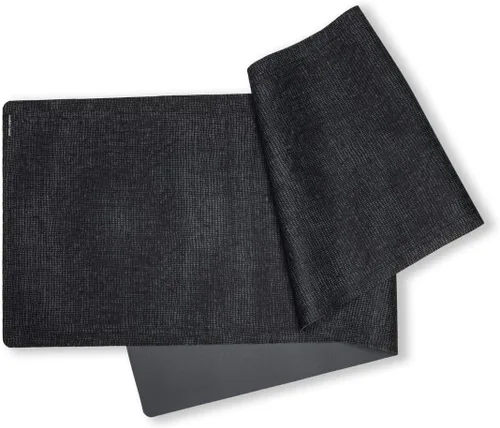 modern-twist Camino de mesa, libre de BPA, protección de mesa, apto para lavavajillas, resistente al calor hasta 425°, estampado de lino, negro