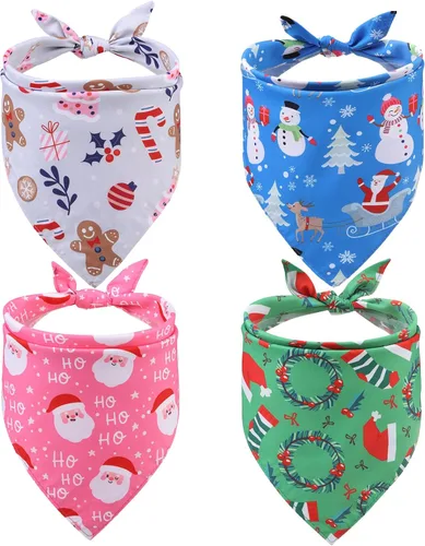 Miniatura 10 de EXPAWLORER Bandanas de Halloween para perro, paquete de 4 bandanas reversibles para perros para disfraz de niños y niñas, bufandas triangulares