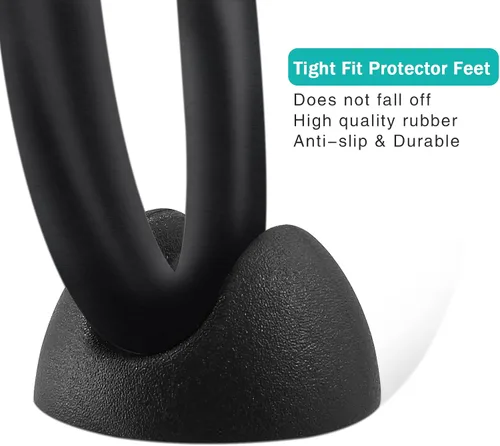 Miniatura 3 de Waziaqoc 4 pies protectores redondos de goma negra para patas de horquilla, antideslizantes, aptos para patas de horquilla de 3/8 pies y 1/2 pies