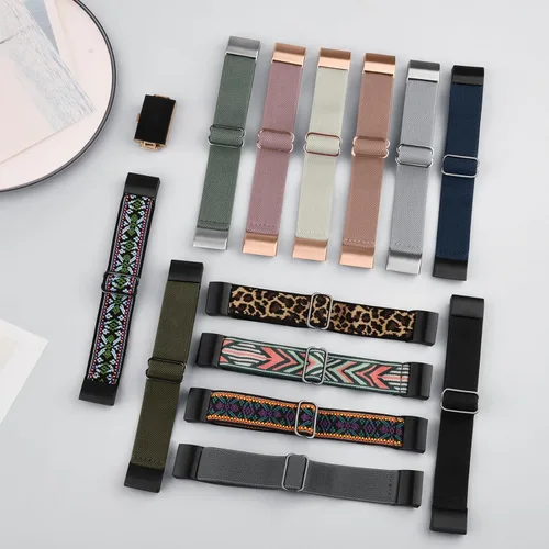 Miniatura 7 de Oumida Correa elástica de nailon solo compatible con Fitbit Charge 2 bandas para mujeres y hombres, correas deportivas trenzadas suaves ajustables