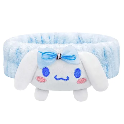 Diadema Kawaii Spa para lavar la cara, maquillaje, fiesta, diadema azul suave para mujeres y niñas