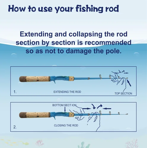 Miniatura 6 de Kids Rod Set, Kids Fishing Rod and Reel Combo and Fishing Net Tackle Box with Fishing Lure Hook and Bag for Girls Beginners, Kids, Youth Anglers
