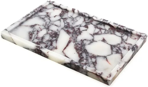 Bandeja de mármol natural lujosa auténtica bandeja de almacenamiento de mármol para decoración del hogar bandeja de piedra para