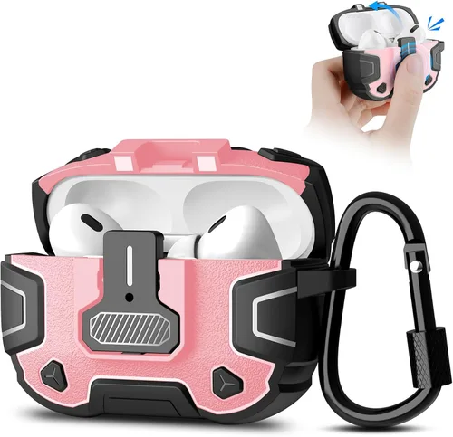 Nillkin Funda para Airpods Pro de 2ª generación con imanes de bloqueo seguro, llavero de metal para hombres y mujeres, cuerpo completo, a prueba de