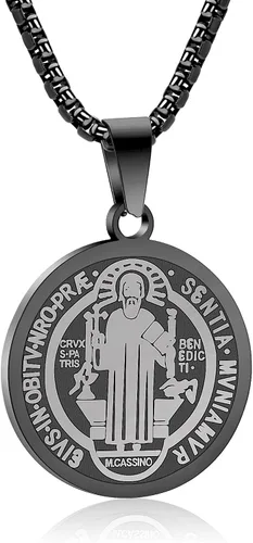 Miniatura 56 de Collar de patrón de santo, San Miguel/Virgen María/Rafael/Judá/Cristóbal/Benedicto/José/Patricio/Francisco/Florián/Tomás/Antonio, acero inoxidable