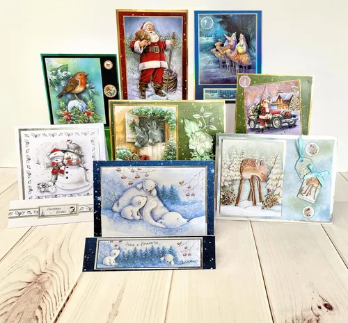 Miniatura 2 de Katy Sue Paquete de decoupage troquelado de selección navideña. Contiene 24 hojas de papel de decoupage troqueladas precortadas para tus suministros
