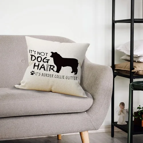 Miniatura 2 de Mancheng-zi Funda de almohada con purpurina It's Not Dog Hair It's Border Collie, regalos para amantes de los perros, regalos de mamá Border Collie