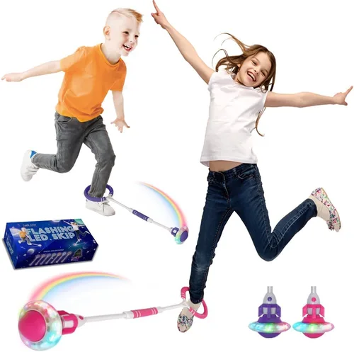 Miniatura 14 de Rocket Flashing LED Ankle Skip Fun Cool Jumping Gift for Ages 5 6 7 8 9 10+ Kids NO Battery Charging Needed Family Exercise Fitness Coordination