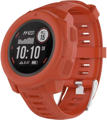 Miniatura 2 de Carcasa protectora de silicona suave para Garmin Instinct Smart Watch Naranja Rojo