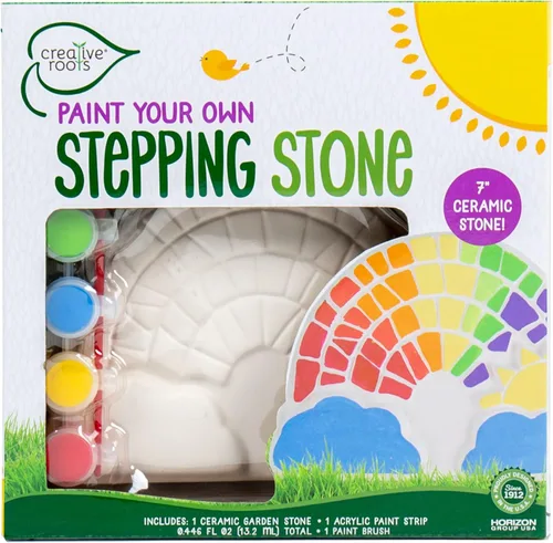 Miniatura 25 de Creative Roots Juego de piedra de escalonamiento de mosaico en forma de corazón, incluye piedra de cerámica de 7 pulgadas y 6 pinturas vibrantes