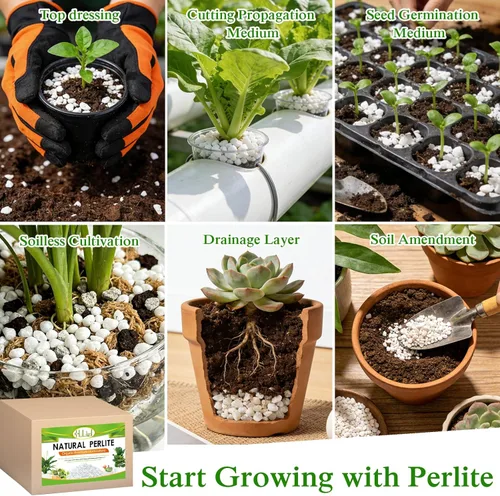 Miniatura 7 de Aditivo de Suelo Halatool 2QT de Perlita para Plantas Jardinería Interior Natural Mezcla de Tierra para Macetas Aditivo para Retener Humedad