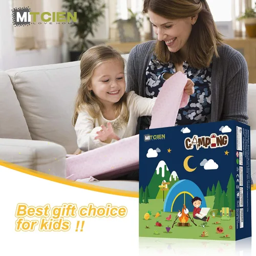 Miniatura 8 de Tienda de campaña para niños y niñas con fogata de juguete, malvavisco, juguetes de frutas, juego de tienda para niños y niñas