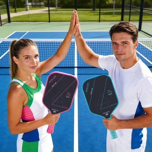 Miniatura 2 de Carbon Fiber Pickleball Paddle 16mm – Professional Pickleball Paddles with Superior Control, Power & Spin – Extended Handle for Two-Handed Grip