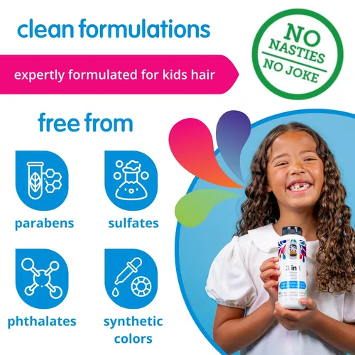 Miniatura 5 de SoCozy - Champú 3 en 1 para niños + acondicionador + gel de baño (16 onzas líquidas) limpiador suave e hidratante para cabello y cuerpo