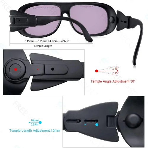 Miniatura 2 de FreeMascot OD 5+ 190nm-380nm/750nm-860nm longitud de onda violeta y láser infrarrojo gafas de seguridad
