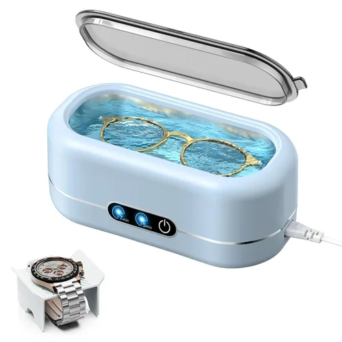Miniatura 7 de Limpiador ultrasónico de joyas, máquina de limpieza ultrasónica de 48 KHz para joyas, anteojos, anillos, correa de reloj, dentaduras postizas, modos