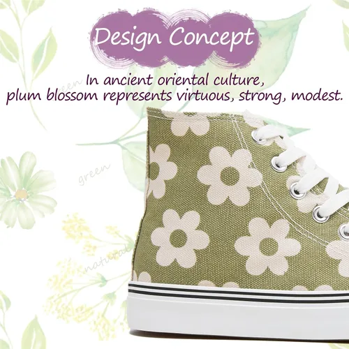 Miniatura 3 de kufeiti Zapatillas de lona altas para mujer, zapatos de lona con cordones, zapatillas blancas y negras, zapatos casuales para caminar