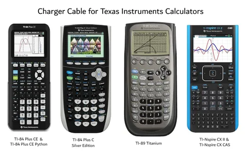 Miniatura 2 de Cable USB de alimentación y datos para calculadoras y calculadoras gráficas Texas Instruments modelos TI-84 Plus CE, TI-84 Plus C Silver Edition, TI