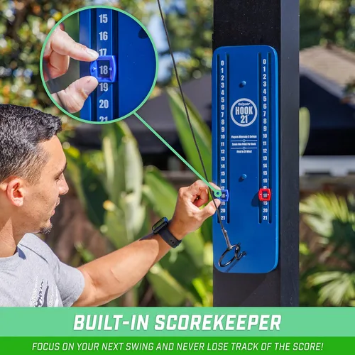 Miniatura 5 de GoSports Hook 21 Juego de Anillo Colgante de Techo - Elige Tu Color - Juega en Interiores o Exteriores