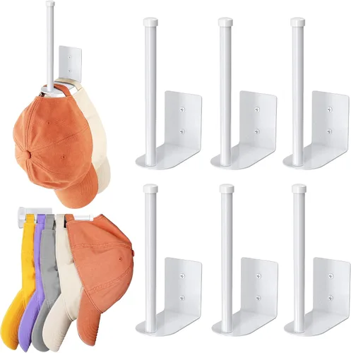 Miniatura 11 de Durmmur Paquete de 2 Percheros para Gorras de Béisbol, Organizador de Sombreros de Acero Inoxidable para Gorra de Béisbol, Organizador