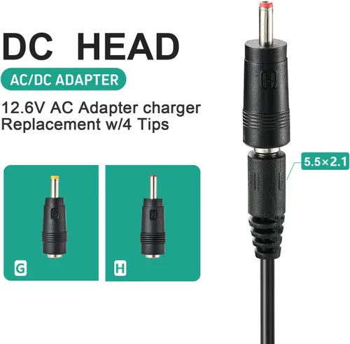 Miniatura 5 de Cargador de pistola de masaje 12v ~ 12.6v 1.0A cargador para pistola de masaje 12.6v cable de alimentación interruptor fuente de alimentación