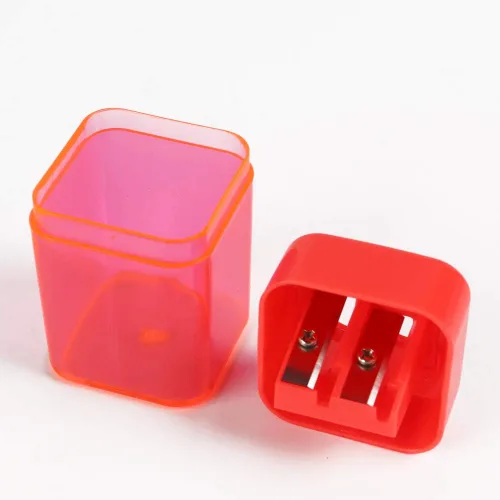 Miniatura 2 de Eagle Sacapuntas manual, 2 agujeros, para lápices de colores estándar y jumbo, 2.17 x 1.49 pulgadas, perfecto para niños, paquete de 2 (rojo)