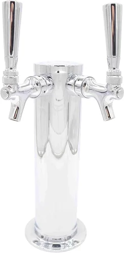 Miniatura 10 de K&B - Torre Kegerator de cerveza de doble grifo de 3 pulgadas, personalizable (grifo cromado, mango de grifo de acero inoxidable)