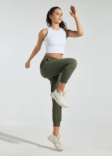 Miniatura 6 de Willit Pantalones deportivos de estudio para mujer, para baile, senderismo, viajes, a rayas, con cordón y bolsillos