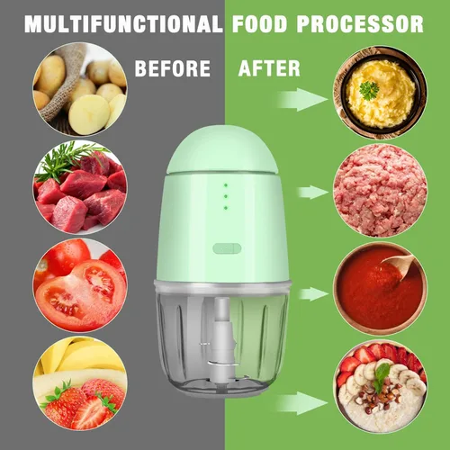 Miniatura 2 de Mini procesador de alimentos – Procesador de alimentos inalámbrico y picador de alimentos pequeño portátil para carne, verduras, ensalada de frutas