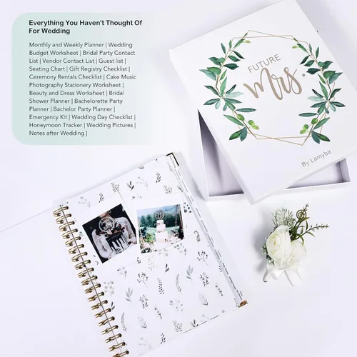 Miniatura 4 de Libro de planificación de bodas, libro de planificación de bodas y organizador para la novia, regalo de compromiso de futura señora, tapa dura
