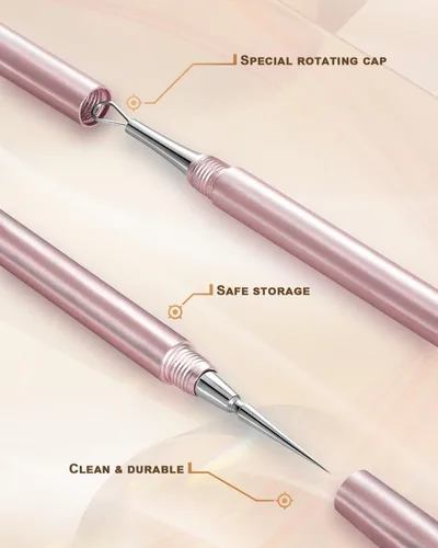 Miniatura 2 de Herramienta Profesional de Eliminación de Milia Facial y Extractor de Puntos Blancos, Juego de Aguja de Doble Punta de Aleación de Titanio y Pinzas