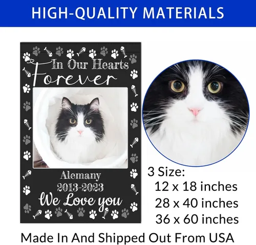 Miniatura 7 de Bandera conmemorativa personalizada, banderas de jardín personalizadas para mascotas y gatos, en memoria amorosa con nombre y foto, fecha para patio