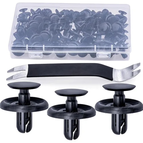 Miniatura 10 de Rexka 20 piezas de protector contra salpicaduras de motor Fender Liner tapa de maletero debajo de la cubierta clip de retención estilo empuje 20PZAS