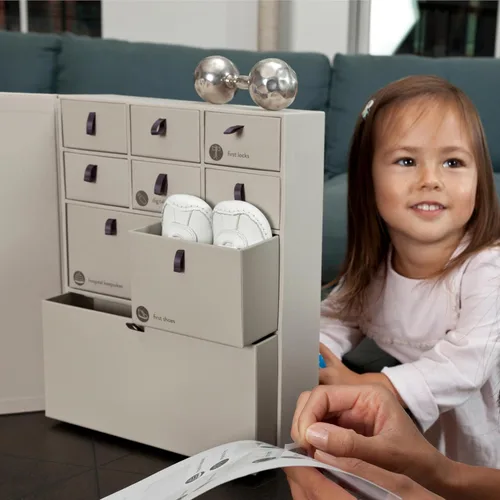 Miniatura 5 de Sistema organizador, caja de recuerdo de bebé, fabricada a mano, Pizarra