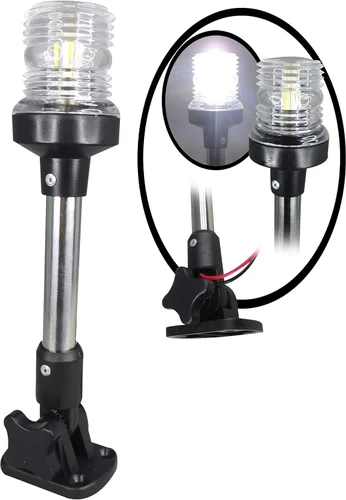 Miniatura 4 de Pactrade Marine 12V Luz de navegación para bote, yate, pontón, luz de anclaje, 360 grados, omnidireccional, naturaleza, LED blanco, resistente a