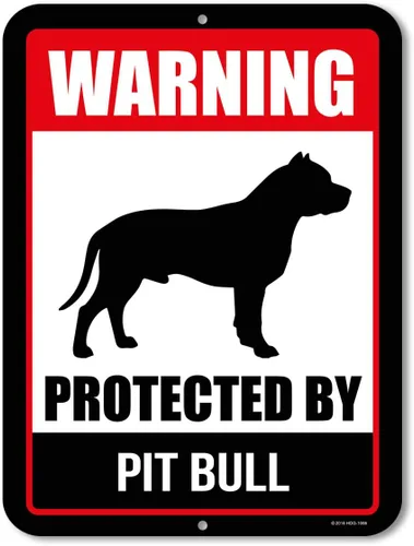 Miniatura 5 de Honey Dew Gifts, Señal de aluminio de metal con advertencia protegida por boxer, Beware of Dog, 9 x 12 pulgadas, HDG-1062
