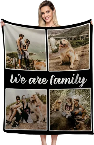 Miniatura 11 de Manta personalizada, diseño de vellón con texto, mantas con imágenes personalizadas para bebé, madre, padre, adultos, amigos, amantes, perros, 1 Foto