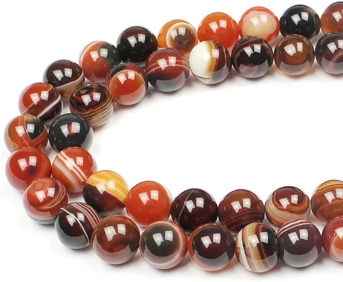 Miniatura 8 de MJDCB Cuentas sueltas redondas de jade rojo natural para hacer joyas, pulseras y collares DIY (6mm)