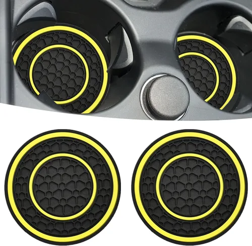 Miniatura 15 de Posavasos para automóvil, universales, impermeables, antideslizantes, portavasos a prueba de filtraciones, accesorios para el interior del Negro