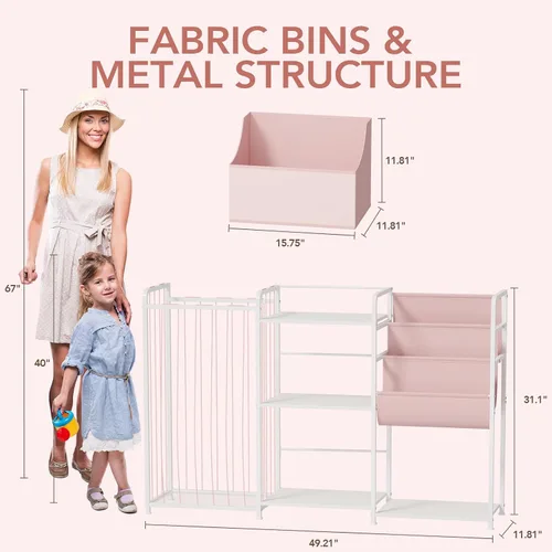 Miniatura 2 de BBLIKE Organizador de almacenamiento de animales de peluche 3 en 1, almacenamiento de juguetes con estantería para niños y soporte grande