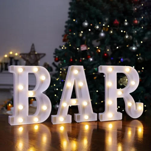 Miniatura 16 de Letras iluminadas para decoración de feliz cumpleaños, números LED alimentados por batería, letrero de número de marquesina para fiesta