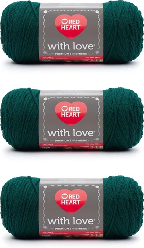 Miniatura 42 de Red Heart with Love Berry - Hilo rojo – Paquete de 3 unidades de 6.98 oz/7 onzas – Acrílico – 4 medianos (peinado) – 370 yardas – Tejido/ganchillo