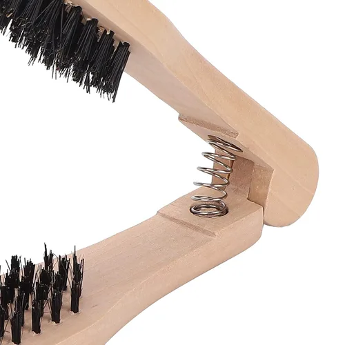 Miniatura 8 de LIZEALUCKY Peine alisador de pelo de doble cara con cerdas de jabalí, mango de madera, antiestático, suaviza y alisa todo tipo de cabello, unisex