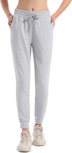 HARTPOR Pantalones deportivos de algodón para mujer, pantalones deportivos para yoga, pantalones deportivos casuales para correr con bolsillos