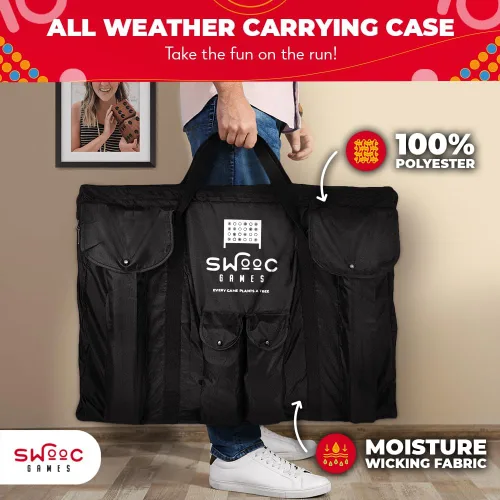 Miniatura 5 de SWOOC Games - Juego gigante prémium cuatro en una fila (todo tipo de clima) con funda de transporte y diseño 60% más silencioso, conexión gigante, 4