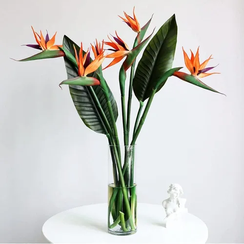 Miniatura 4 de Beebel Flores artificiales, aves del paraíso, plantas verdes para interiores y exteriores, guirnalda para el hogar, jardín, oficina, veranda