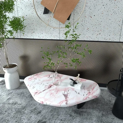 Miniatura 5 de VIOPVERY Papel tapiz de mármol rosa para despegar y pegar, 35 x 197 pulgadas, papel adhesivo de mármol impermeable brillante autoadhesivo